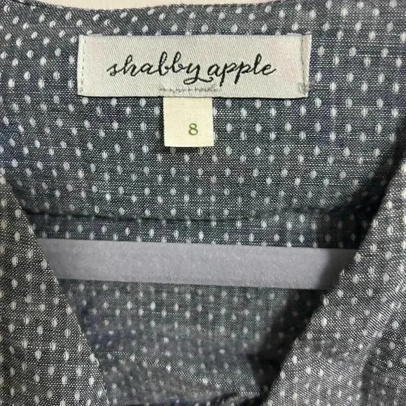 Shabby Apple Faux Wrap Cap Sleeve Side Zip Polka Dot Dress 8 - Picture 3 of 4